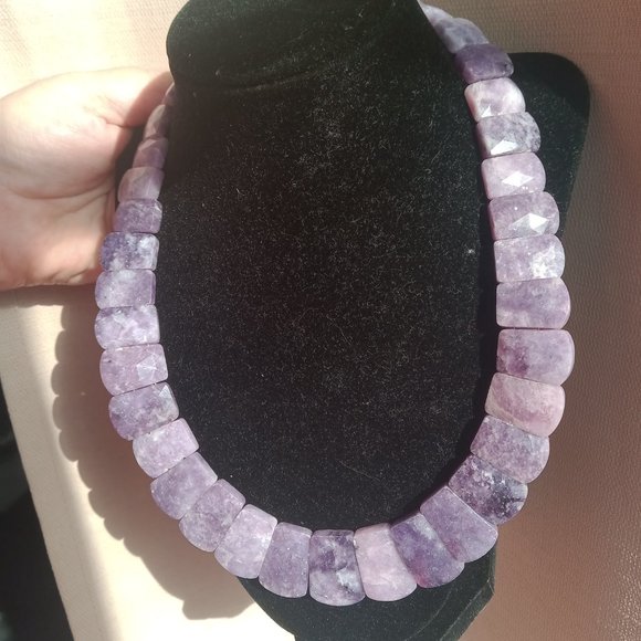 Jay King DTR mine finds  Lepidolite Faceted Purple Stones Necklace 925 Sterling - Picture 8 of 8